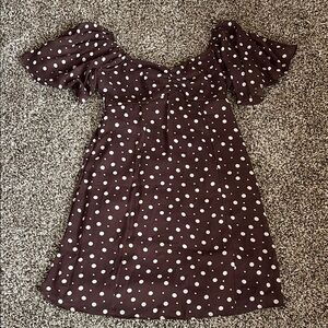 Brown and cream Polka Dot Dress